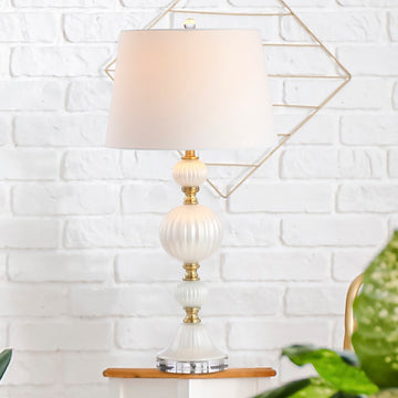Maddie 30" Glass/Crystal LED Table Lamp - JONATHAN Y